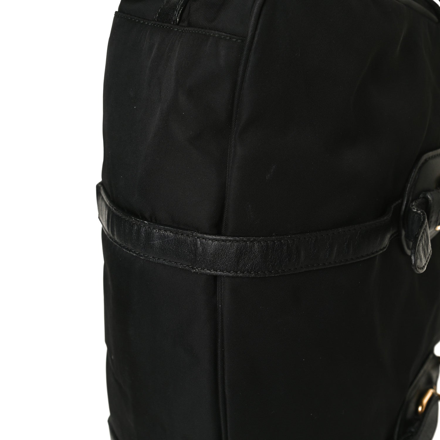 Prada Tessuto Nylon City Calfskin Shoulder Bag Black 17 of 21