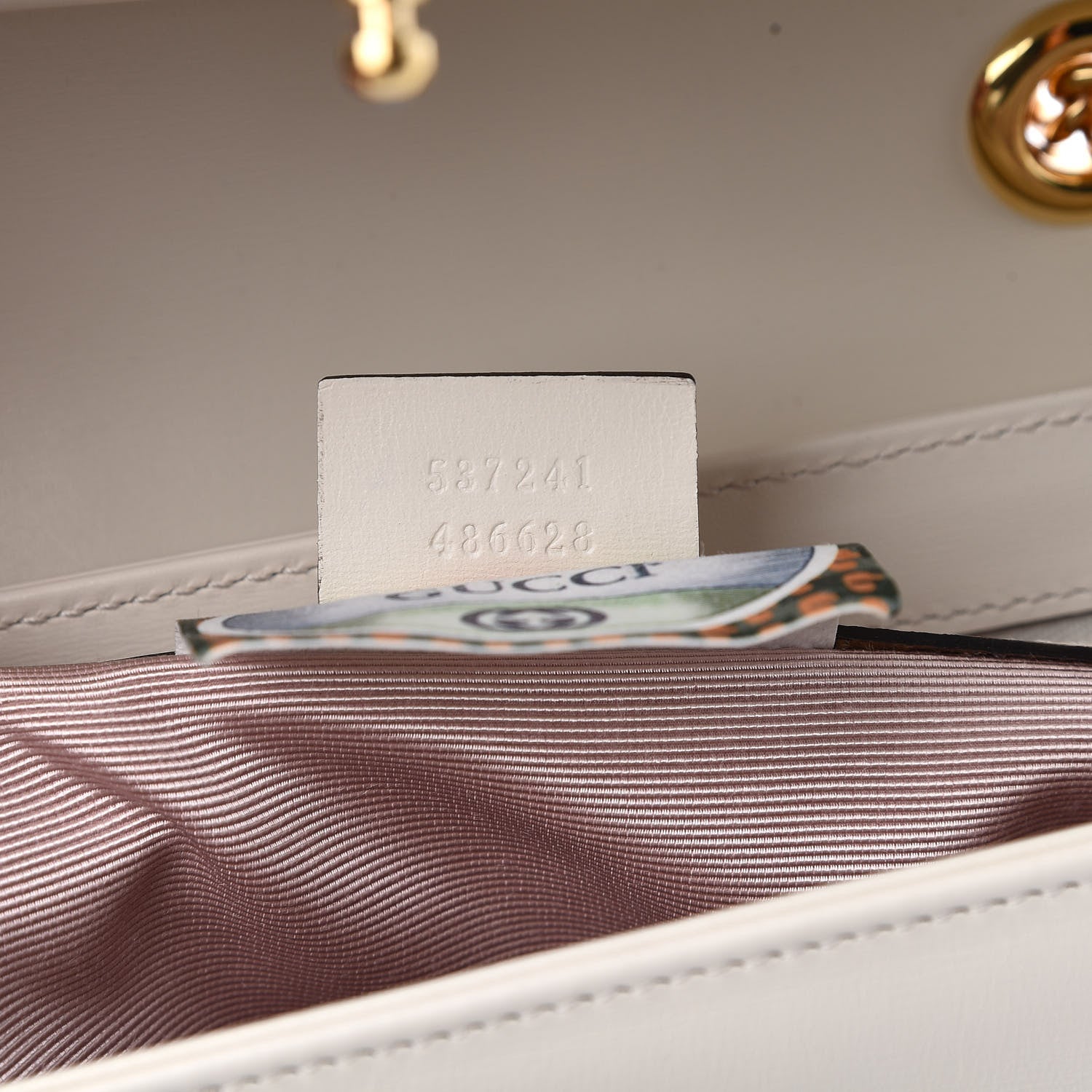 Gucci Vitello Palmellato Lux Crystal Medium Rajah Shoulder Bag Mystic White Multicolor 7 of 10