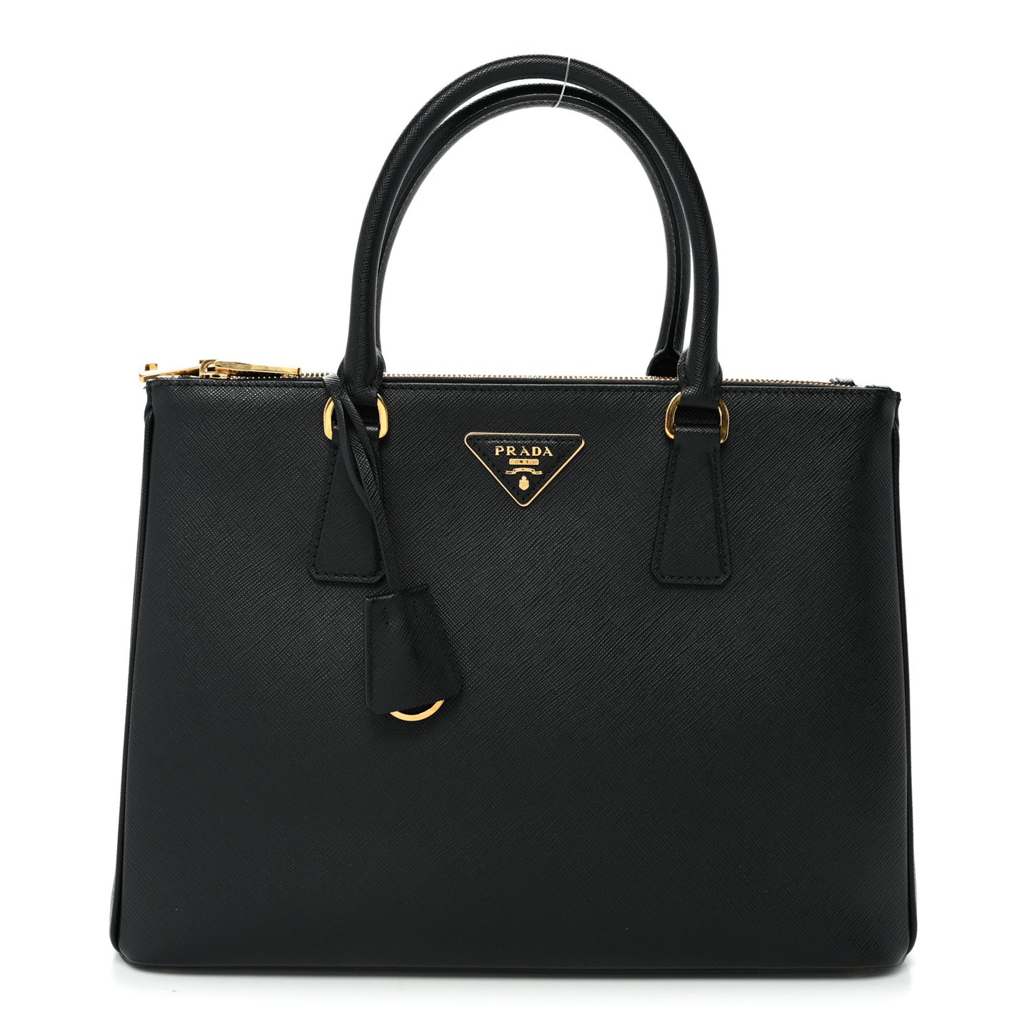 Saffiano Lux Large Galleria Double Zip Tote Black