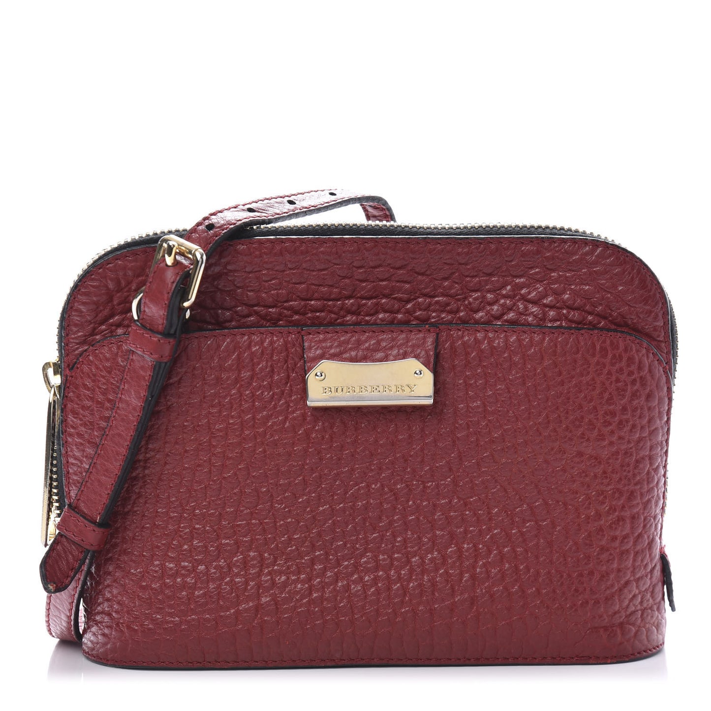 Signature Grain Small Crossbody Red