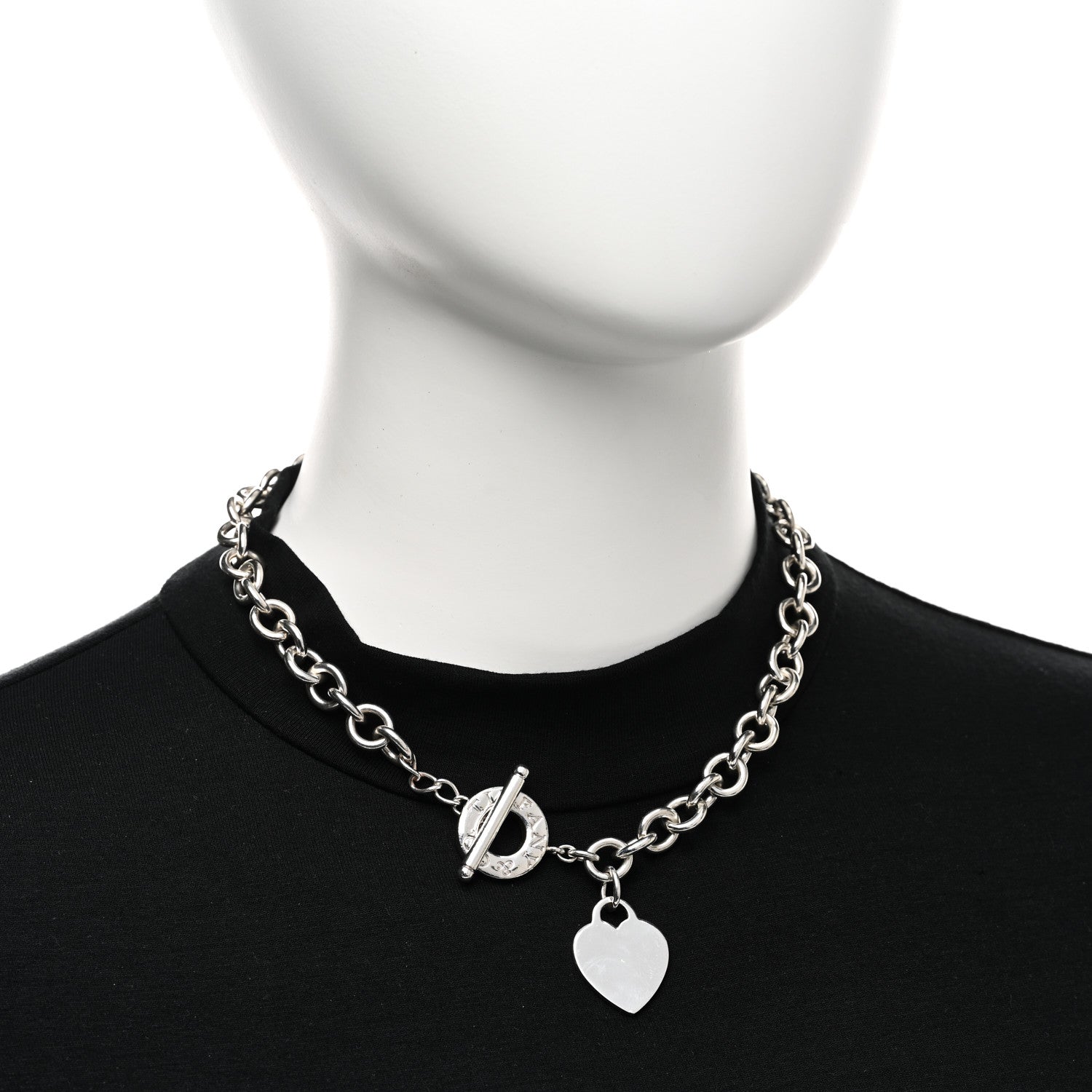 Tiffany Sterling Silver Heart Tag Toggle Necklace 2 of 5