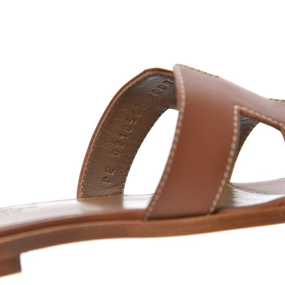 Hermes Box Calfskin Oran Sandals 35 Gold 8 of 10