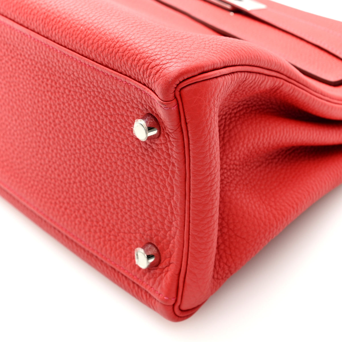 Hermes Taurillon Clemence Kelly Retourne 32 Rouge Tomate 10 of 10