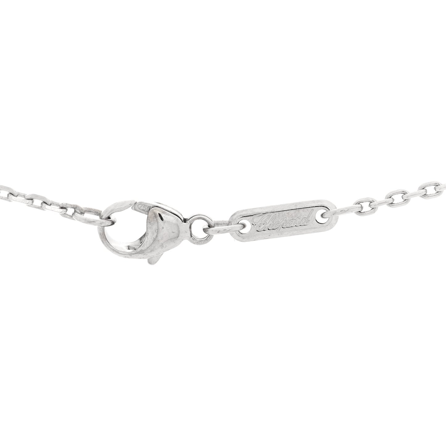 18K White Gold Happy Diamonds Icons Paved Heart Pendant Necklace