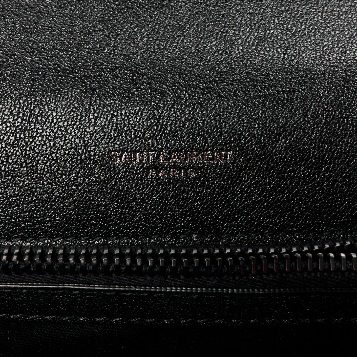 Sheepskin Matelasse Chevron Monogram Monochrome Medium College Bag Black