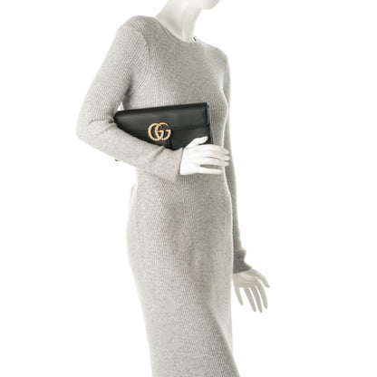 Gucci Calfskin Pearly GG Marmont Clutch Black 2 of 7