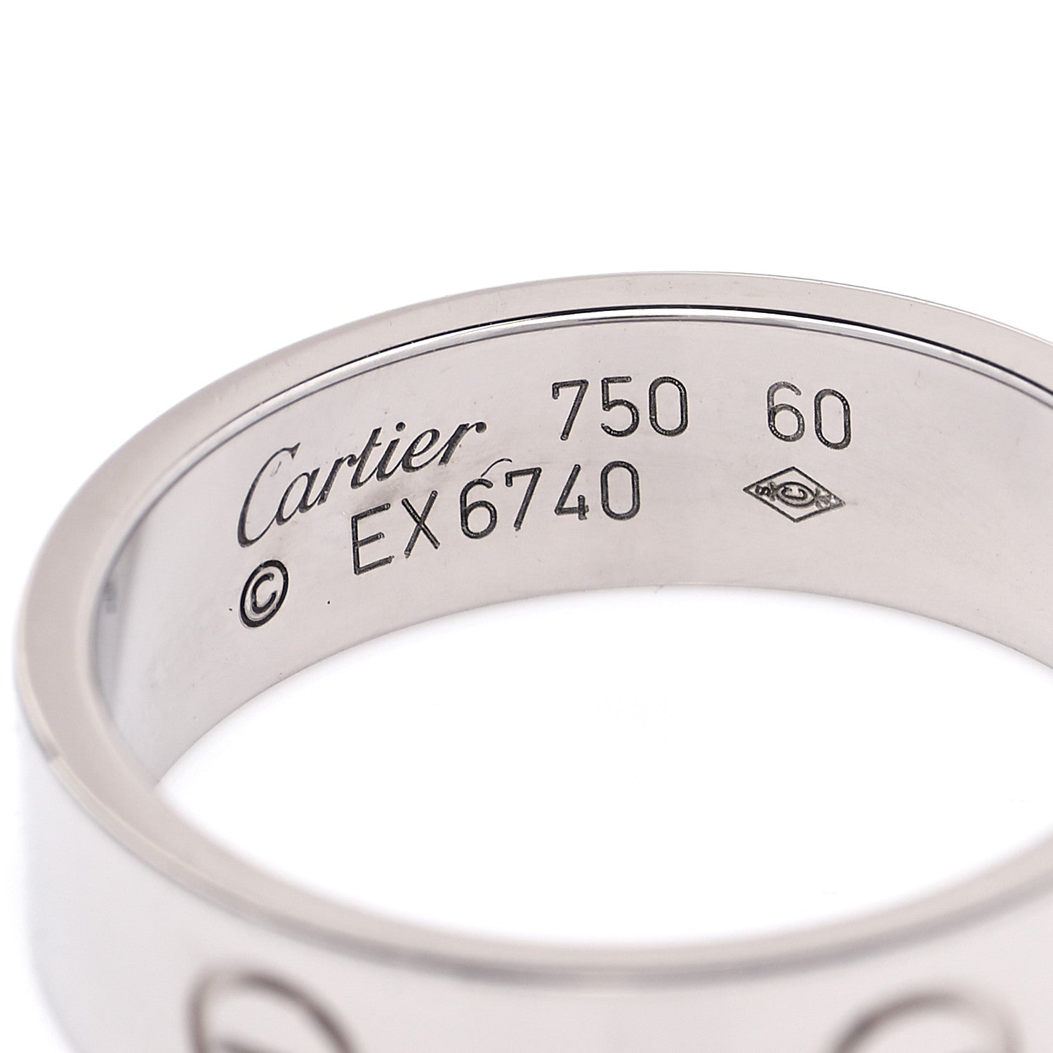 Cartier 18K White Gold 6mm LOVE Ring 60 9 4 of 4