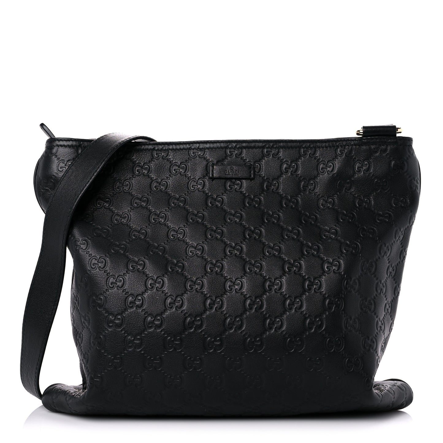 Guccissima Medium Flat Messenger Bag Black
