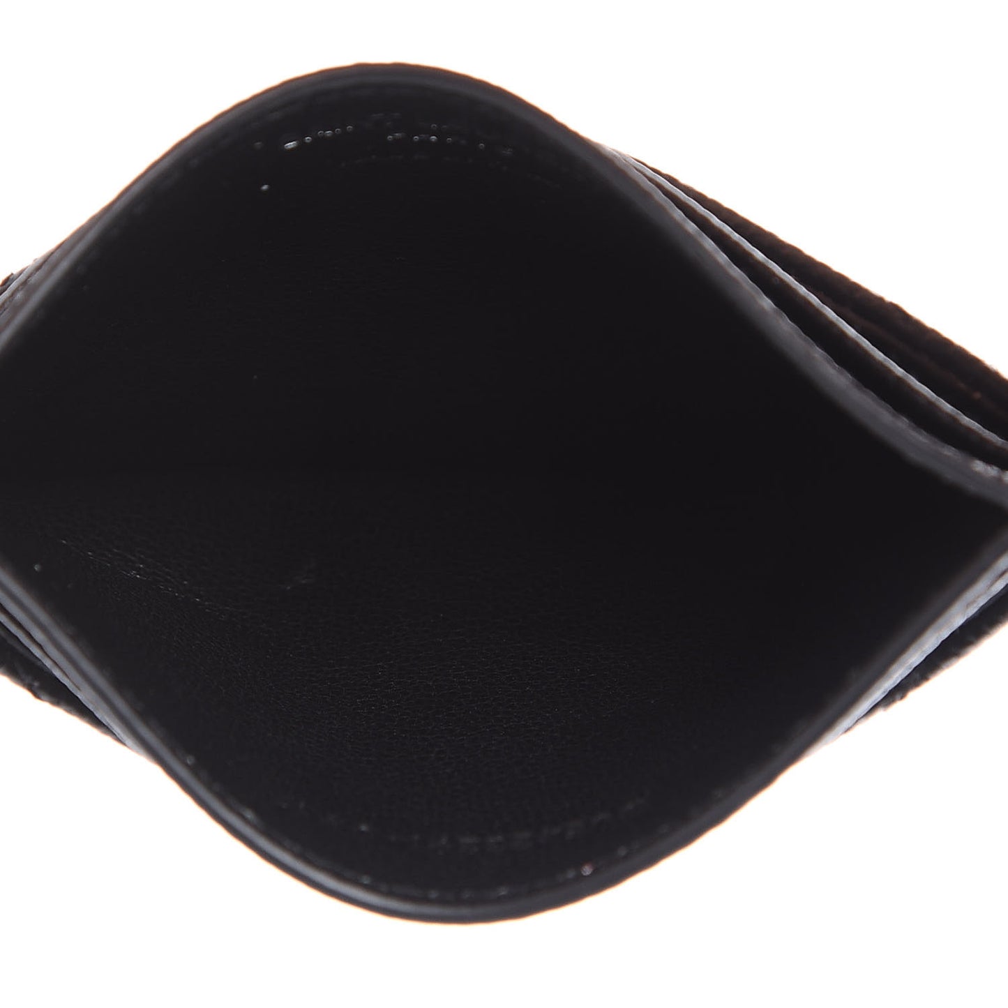 Grain De Poudre Matelasse Chevron Monogram Credit Card Case Black
