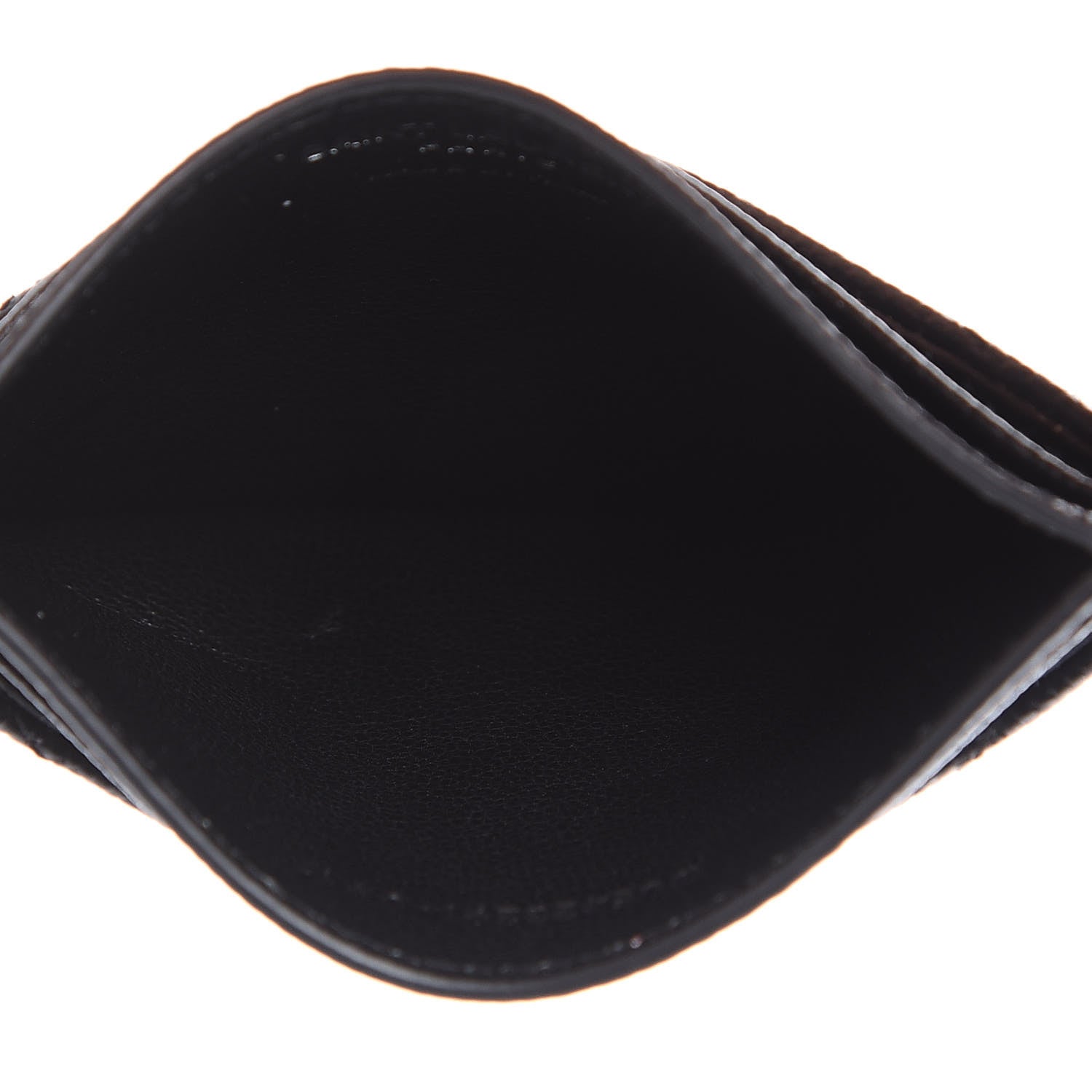 Saint Laurent Grain De Poudre Matelasse Chevron Monogram Credit Card Case Black 5 of 7