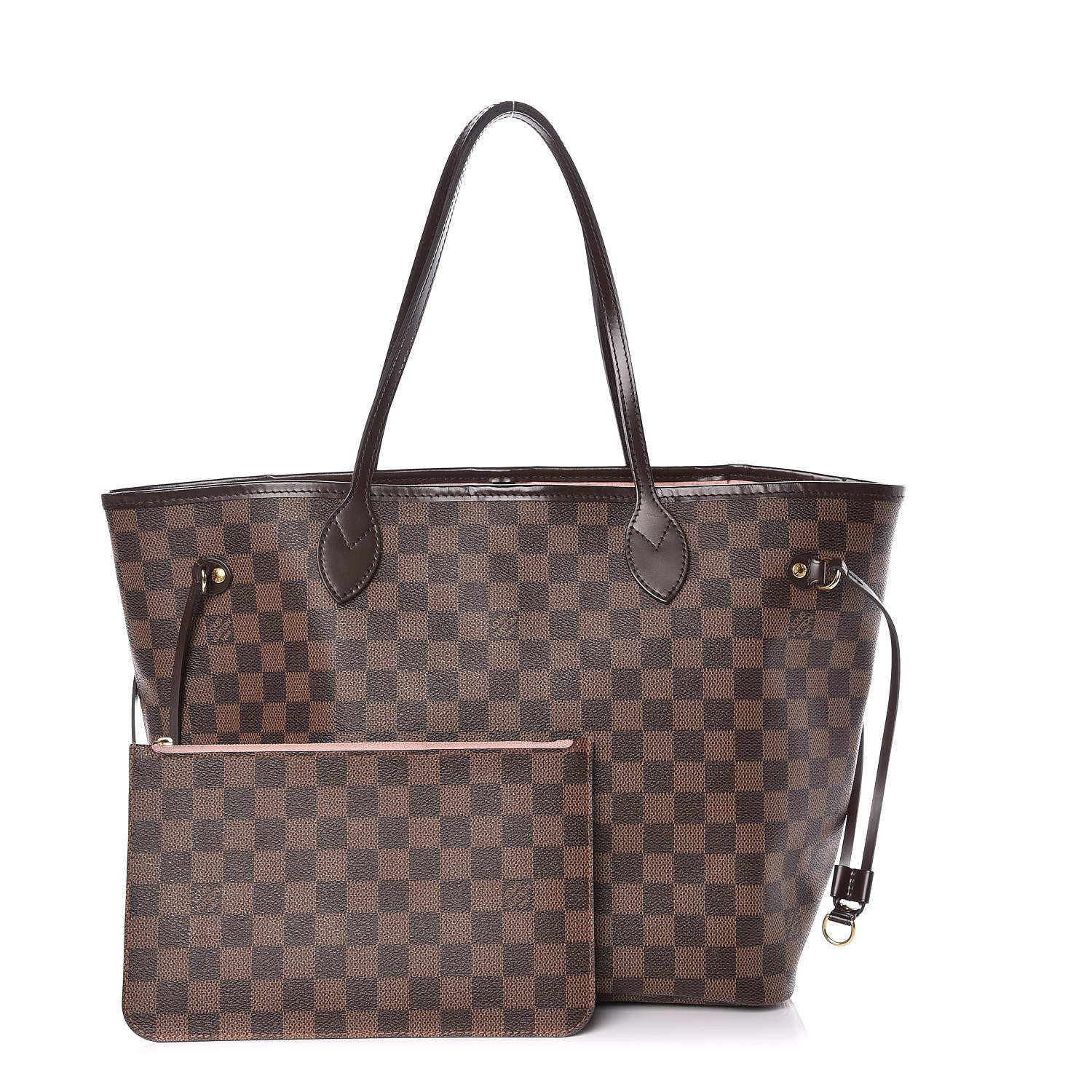 Louis Vuitton Damier Ebene Neo Neverfull MM Rose Ballerine 1 of 29