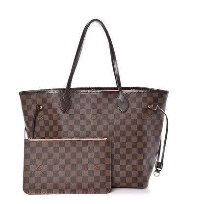 Louis Vuitton Damier Ebene Neo Neverfull MM Rose Ballerine 1 of 29