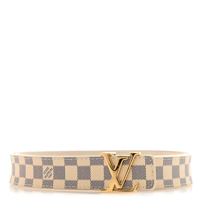 Louis Vuitton Damier Azur LV Initiales Belt 80 32 1 of 9