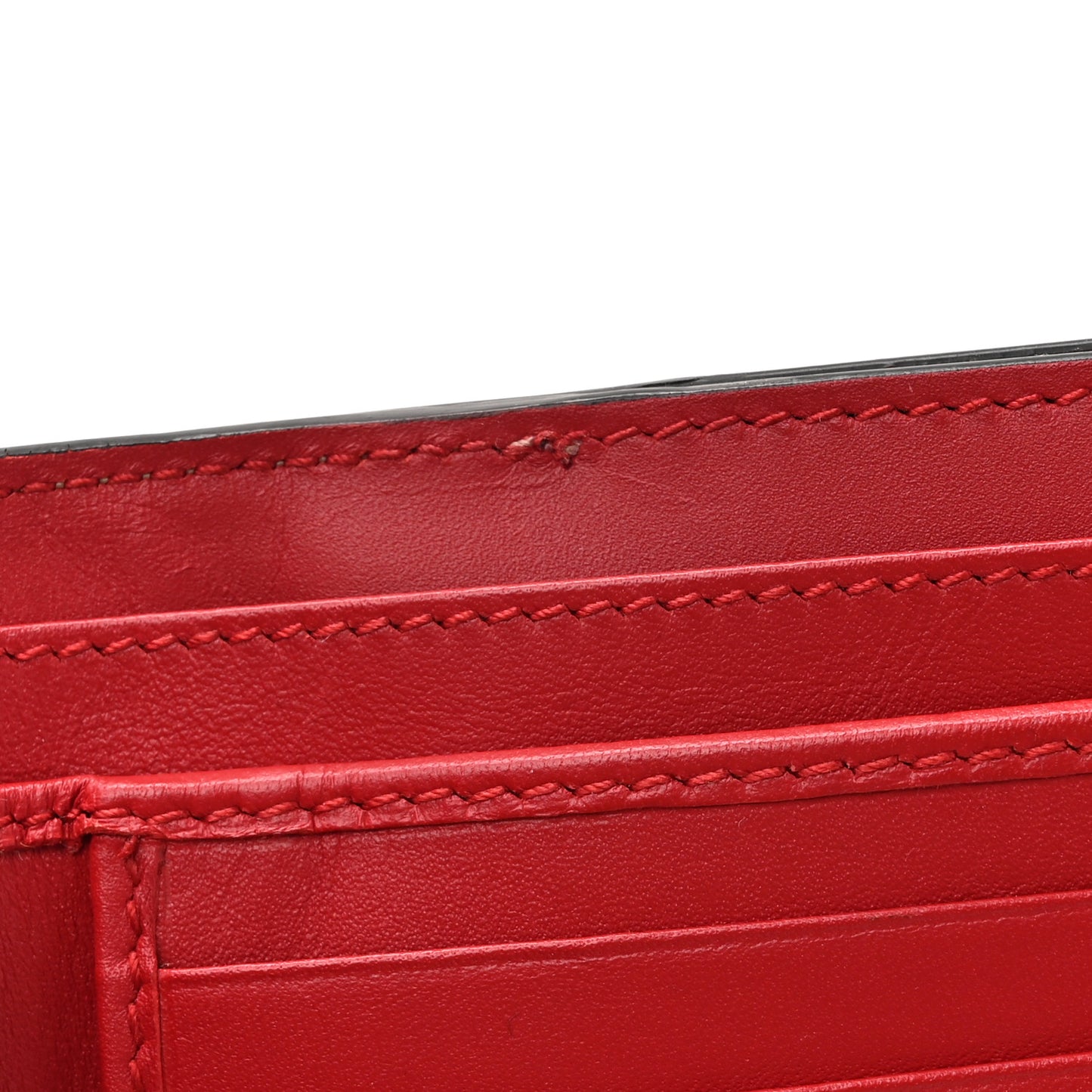 GG Supreme Monogram Pearl Studded French Wallet Beige Hibiscus Red