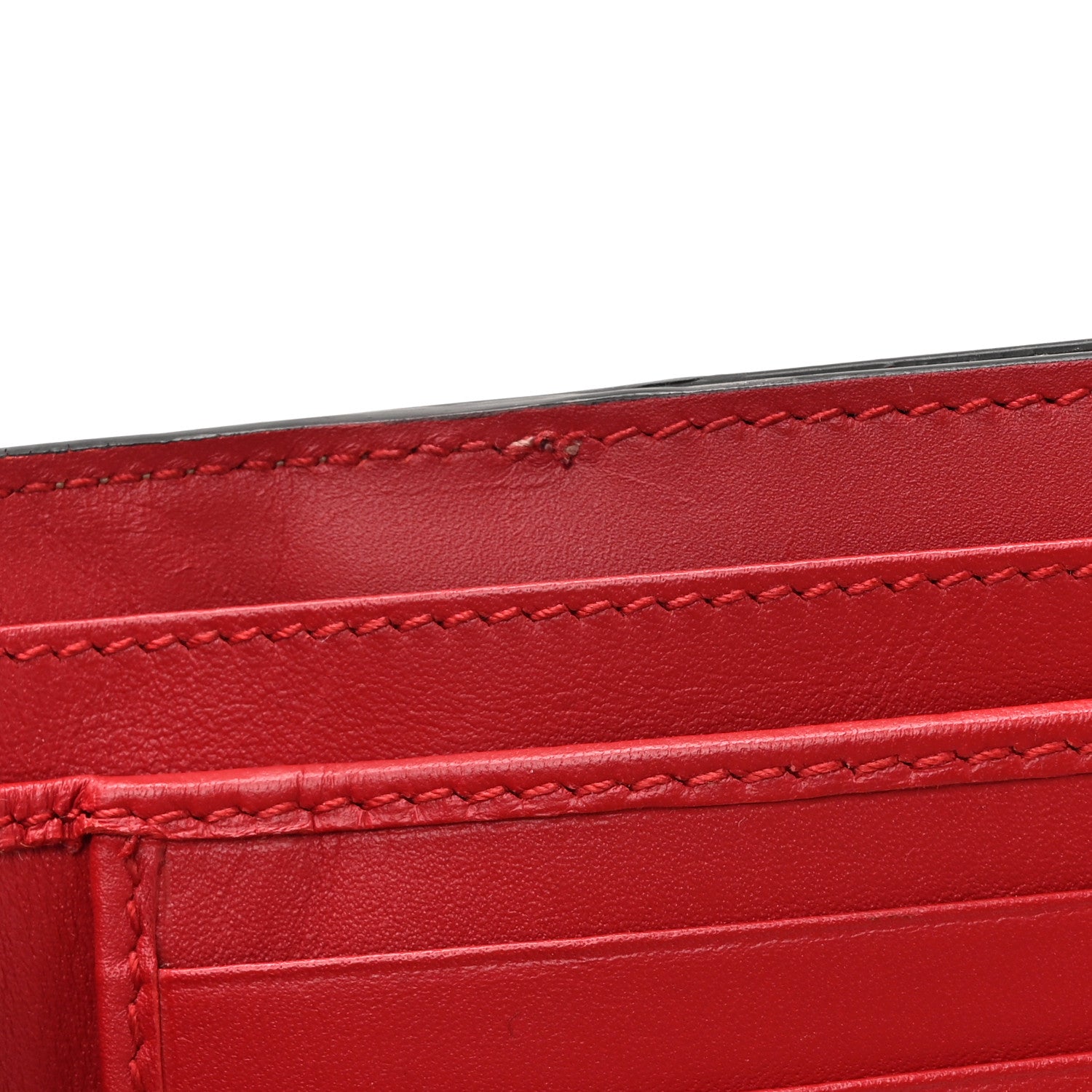 Gucci GG Supreme Monogram Pearl Studded French Wallet Beige Hibiscus Red 11 of 14
