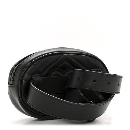 Gucci Calfskin Matelasse GG Marmont Belt Bag 75 30 Black 3 of 13