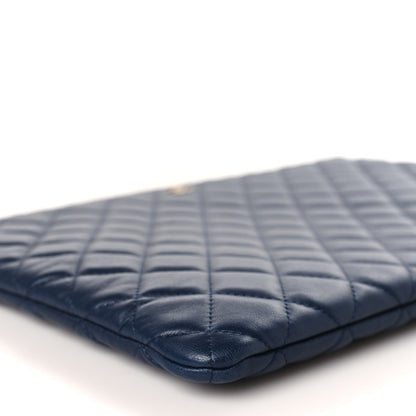 Chanel Lambskin Quilted Casino Beauty CC Cosmetic Case Navy 8 of 9