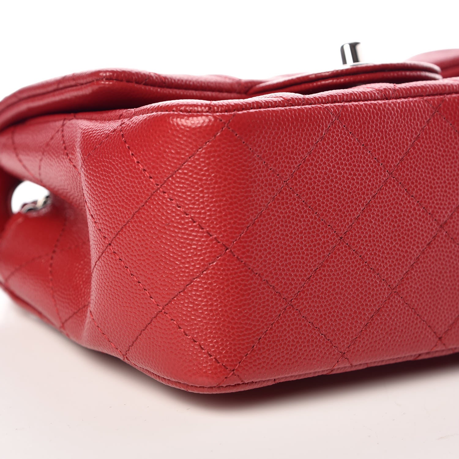 Chanel Caviar Quilted Mini Square Flap Red 5 of 10