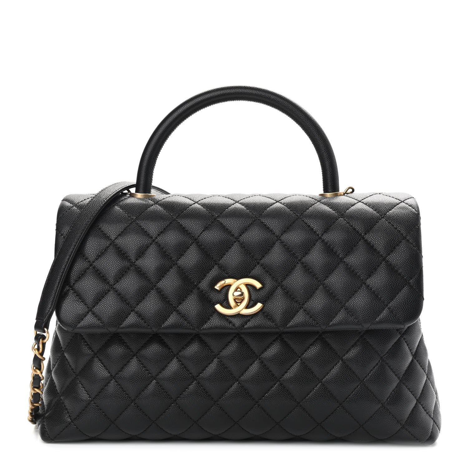 Chanel Caviar Quilted Medium Coco Handle Flap Black 1 of 11