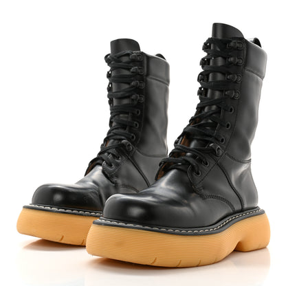 Bottega Veneta Calfskin The Swell Lace Up Boots 38 Black Natural Rubber 3 of 10