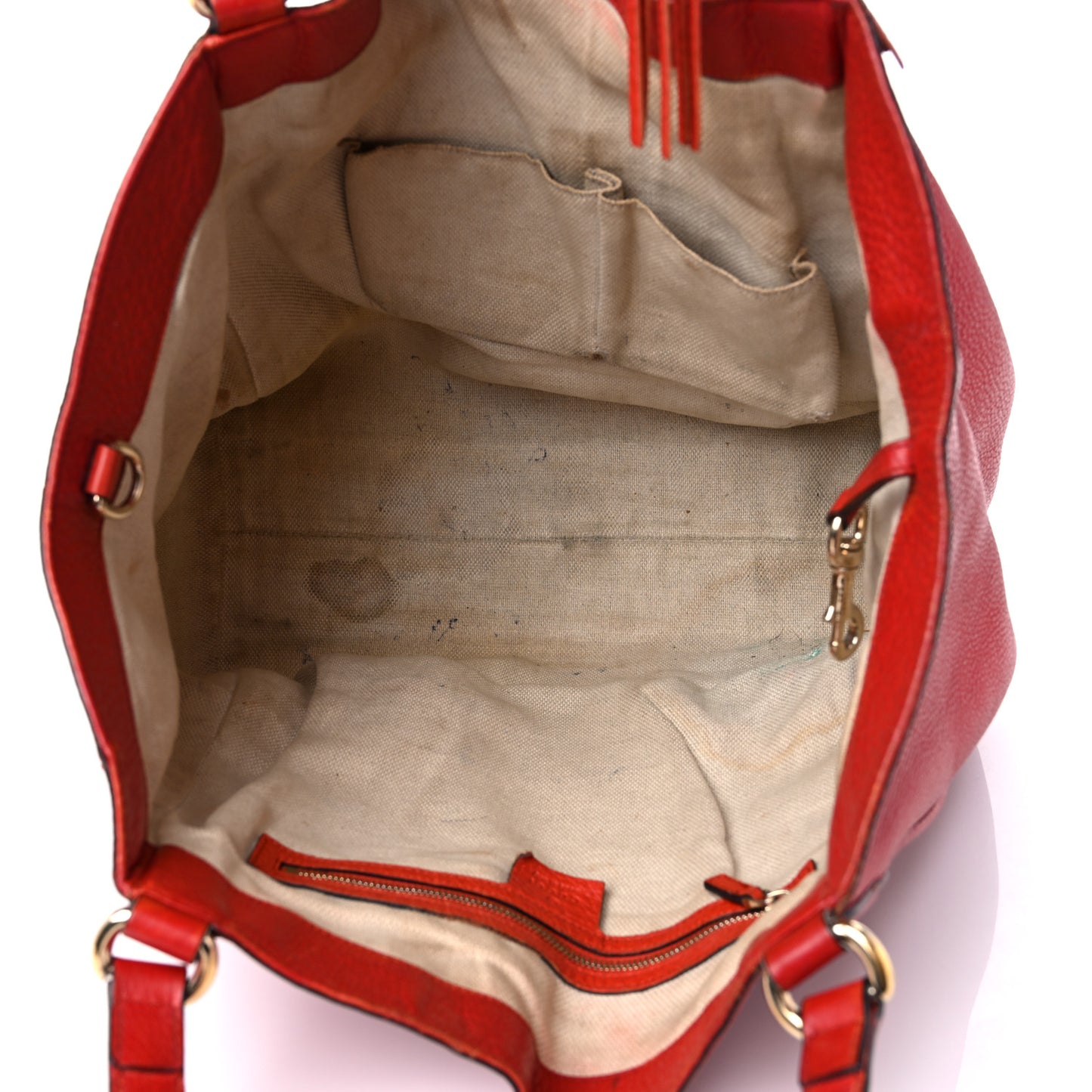 Pebbled Calfskin Medium Soho Shoulder Bag Red