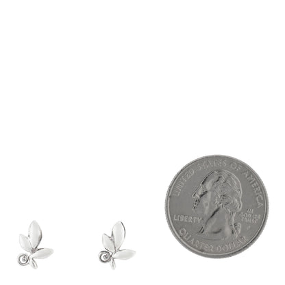 Tiffany Sterling Silver Paloma Picasso Olive Leaf Earrings 2 of 5