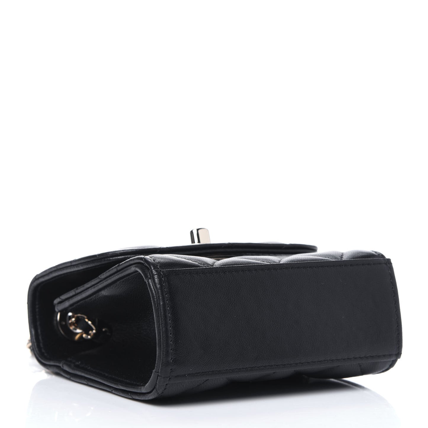 Lambskin Quilted Mini Trendy CC Chain Wallet Black