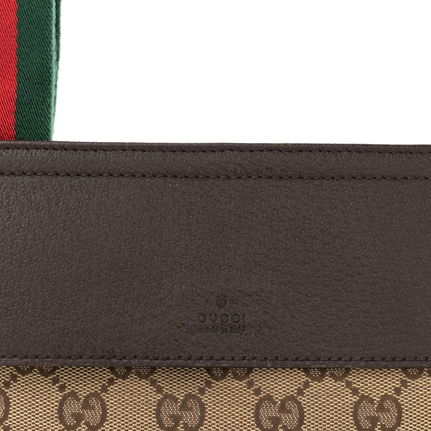 Monogram Web Belt Pouch Bag Brown