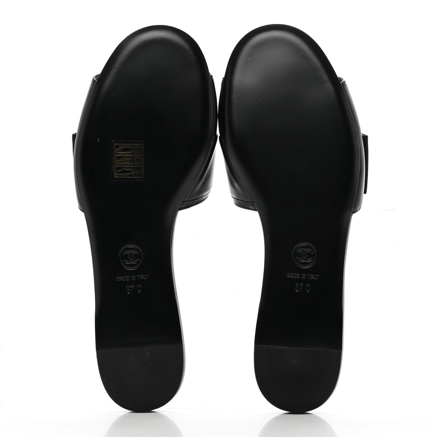 Chanel Lambskin Pearl Crystal CC Mules Sandals 37 Black 5 of 11