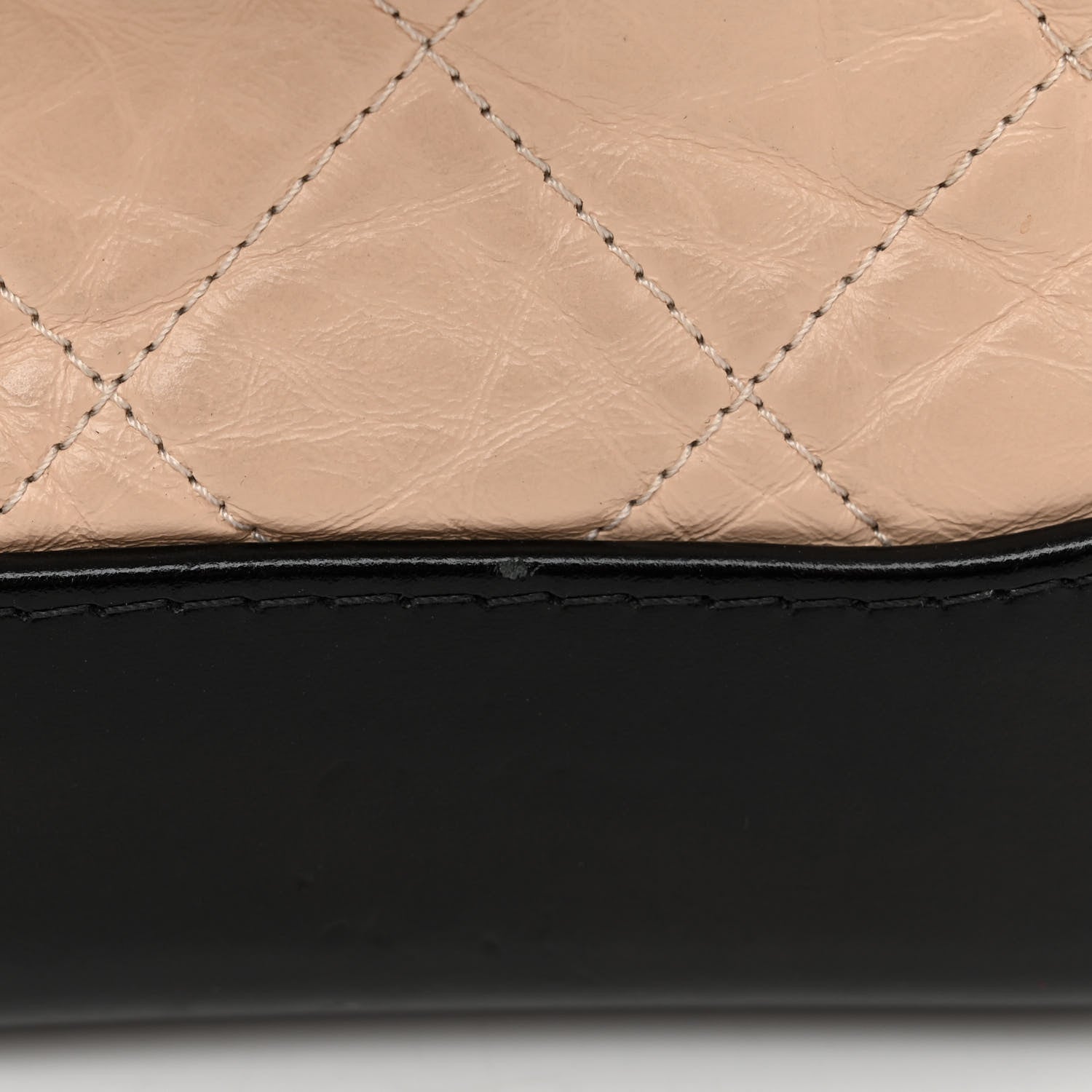 Chanel Aged Calfskin Quilted Small Gabrielle Hobo Beige Black 11 of 11