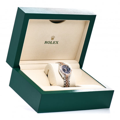 Rolex Stainless Steel 18K Everose Gold Diamond 28mm Oyster Perpetual Datejust Watch Aubergine 279171 5 of 5