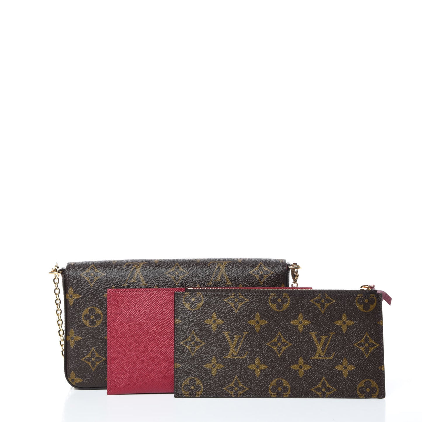 Monogram Pochette Felicie Chain Wallet Fuchsia