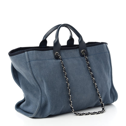 Chanel Canvas Sequin Large Deauville Tote Navy 3 of 10
