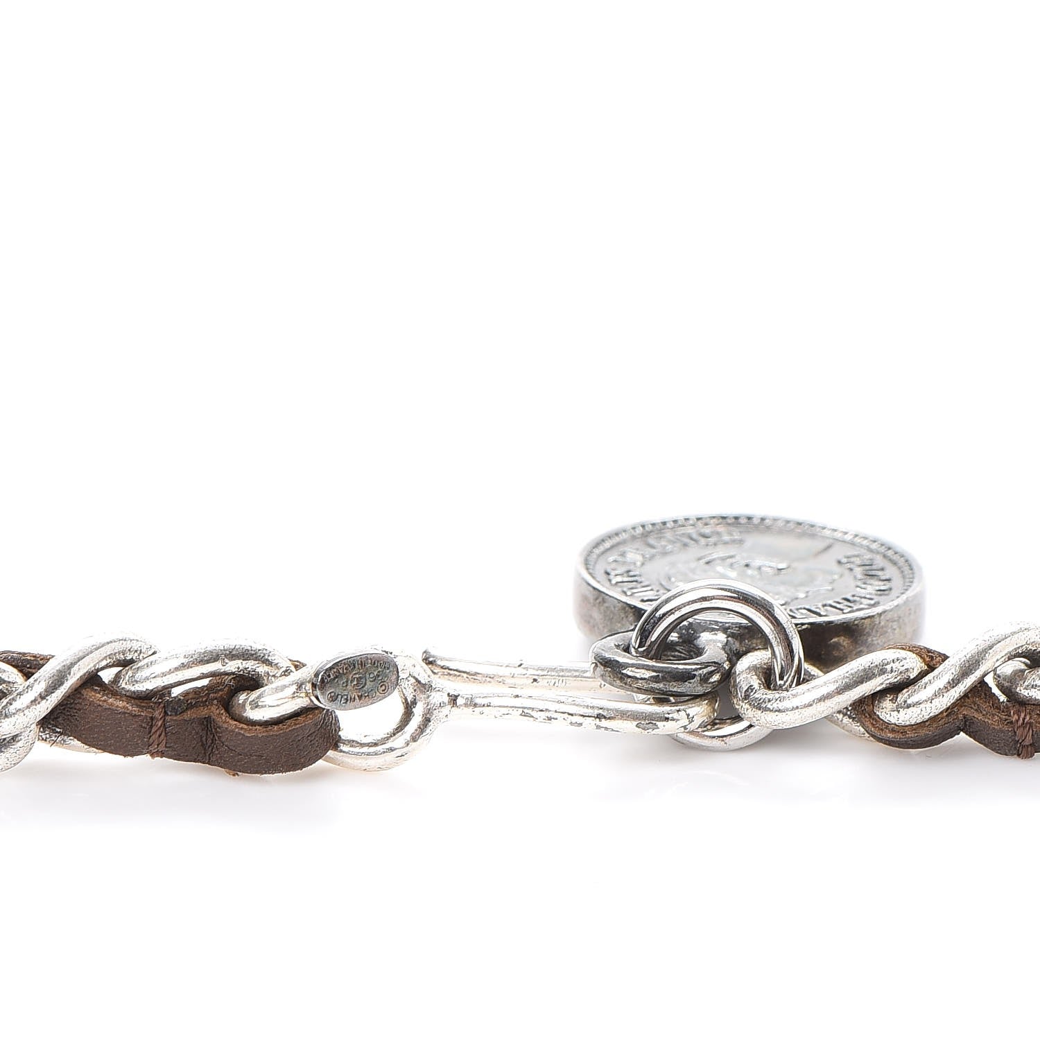 Chanel CHANE Lambskin Chain CC Medallion Belt Brown Silver 4 of 6