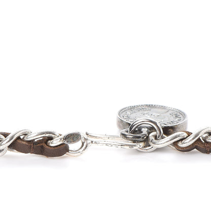 Chanel CHANE Lambskin Chain CC Medallion Belt Brown Silver 4 of 6
