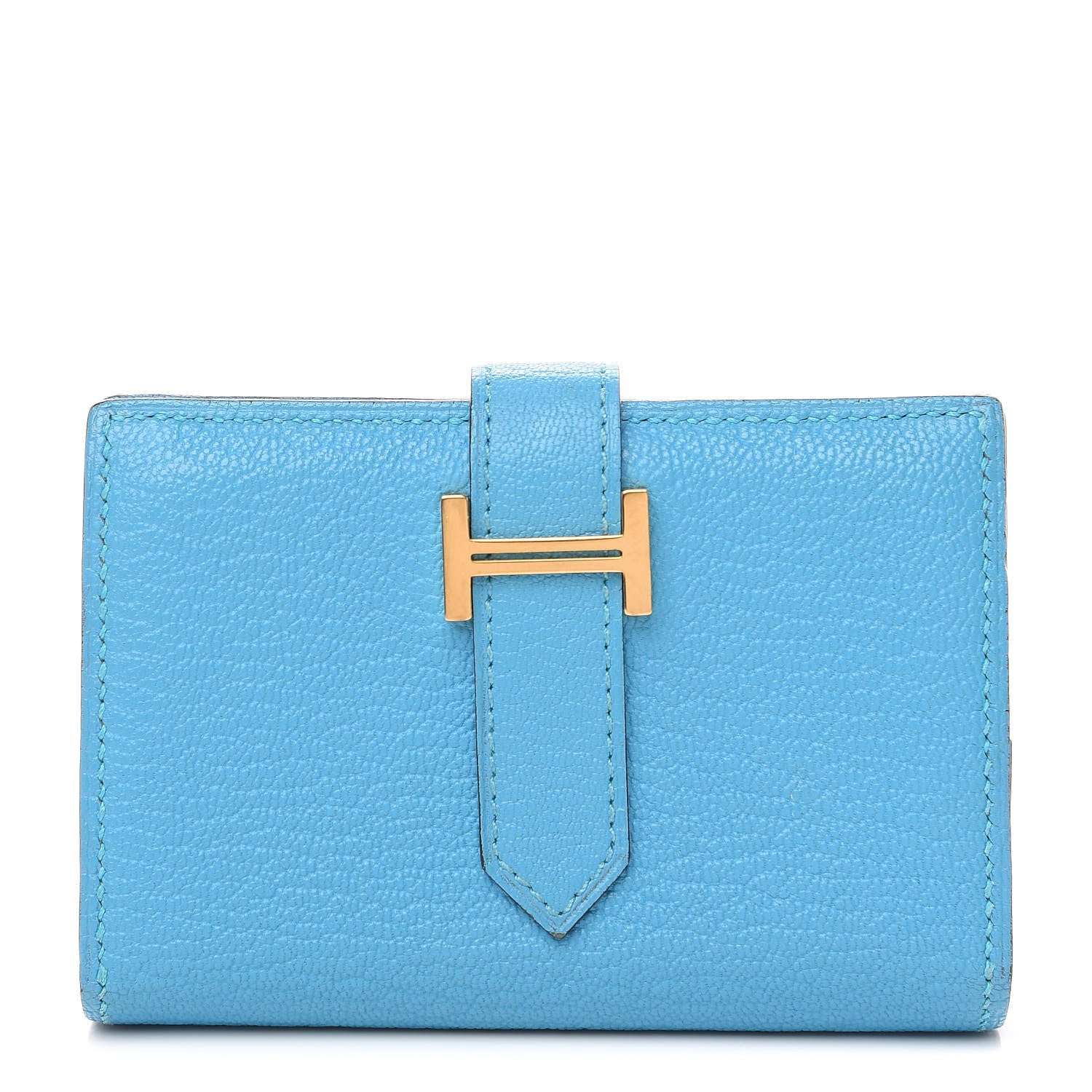 Hermes Chevre Mysore Mini Bearn Wallet Bleu Azteque 1 of 6