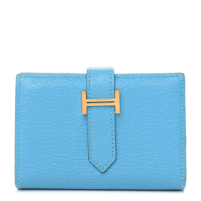Hermes Chevre Mysore Mini Bearn Wallet Bleu Azteque 1 of 6