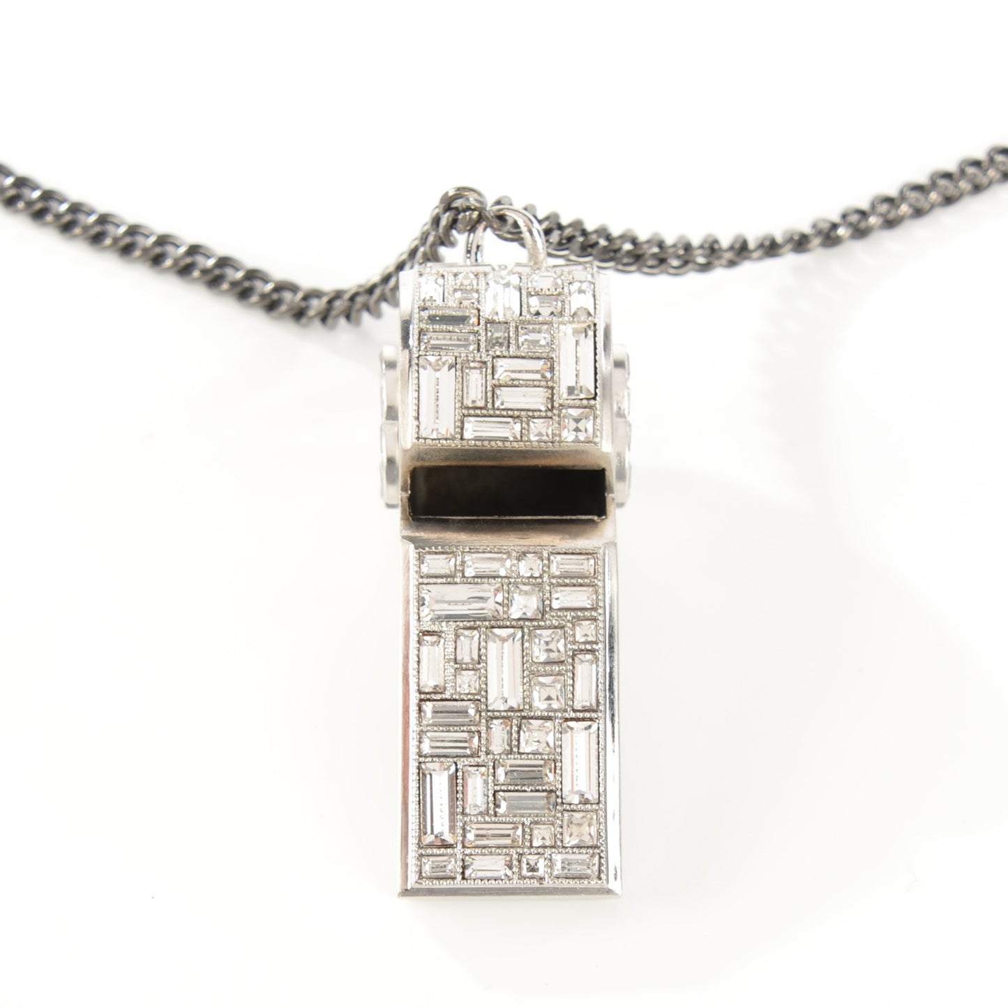 Crystal CC Whistle Pendant Necklace