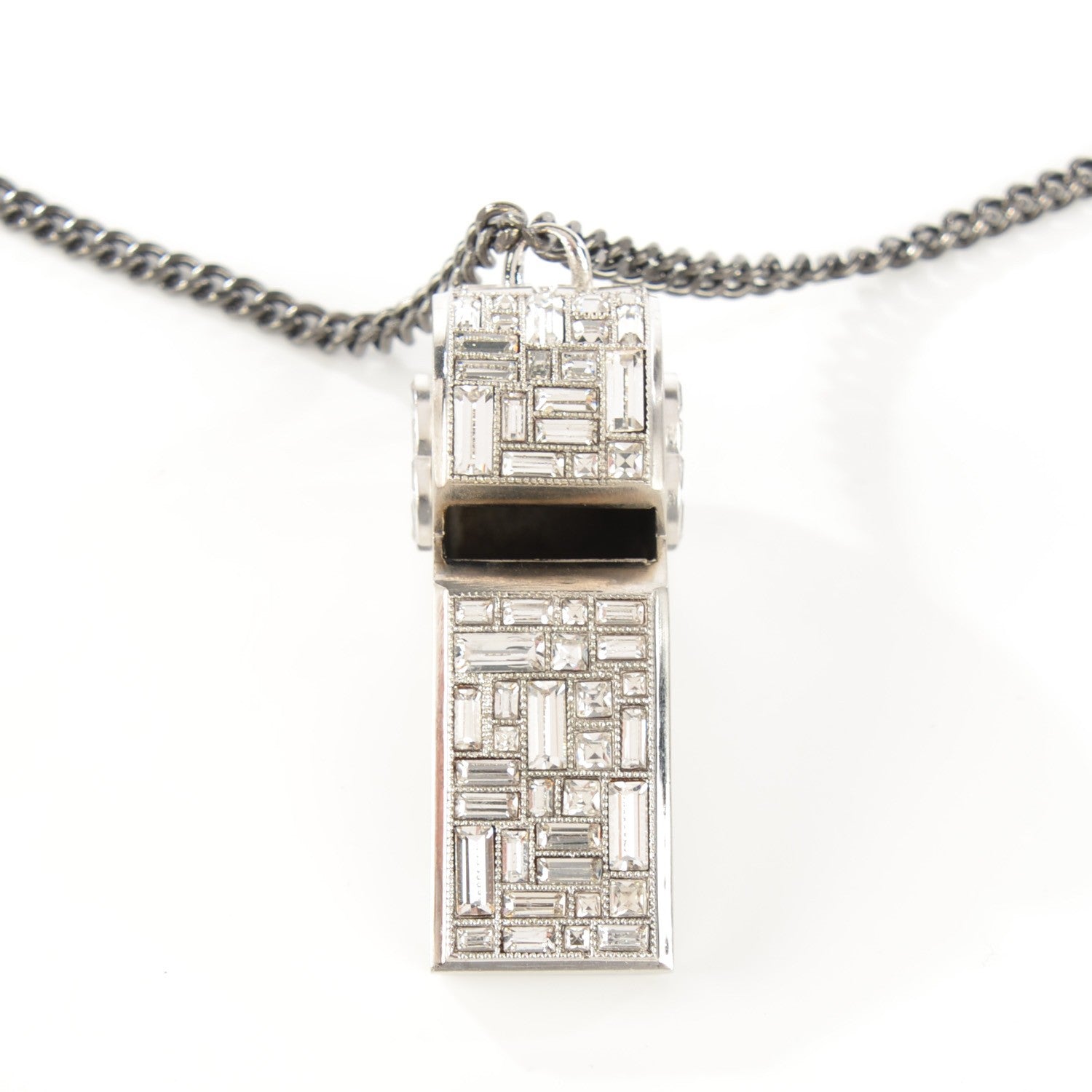 Chanel Crystal CC Whistle Pendant Necklace 5 of 10