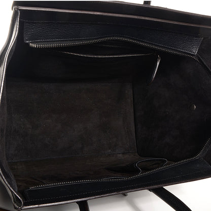 Celine Drummed Calfskin Mini Luggage Black 5 of 9