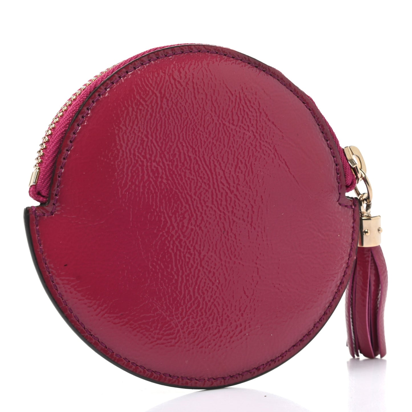 Patent Soho Round Coin Purse Bright Bougainvillea