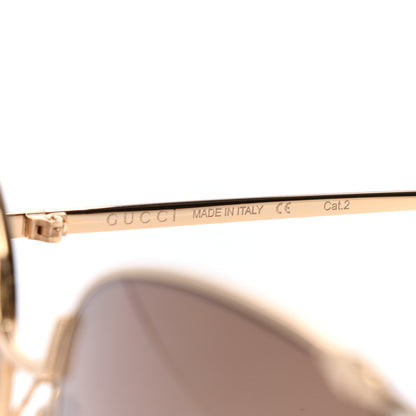 Gucci Oversized Round Sunglasses GG0252S Gold Brown 6 of 8