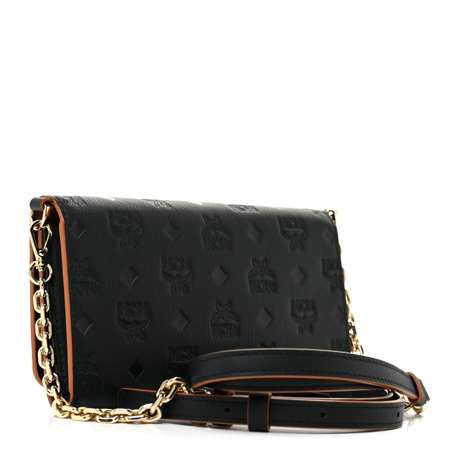 MCM Calfskin Ottomar Wallet On Chain Black 3 of 11