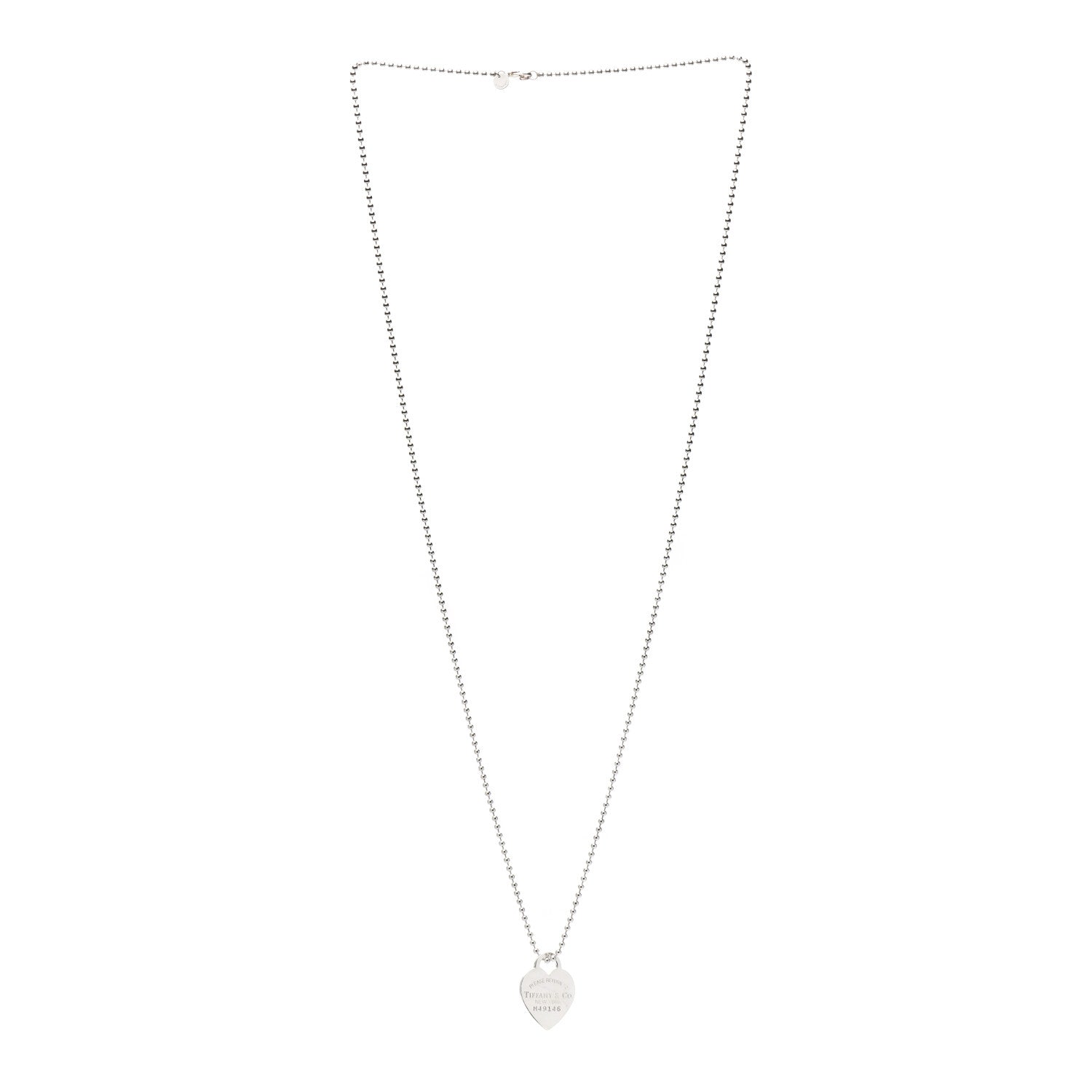 Tiffany Sterling Silver Long Return to Tiffany Heart Pendant Necklace 3 of 5