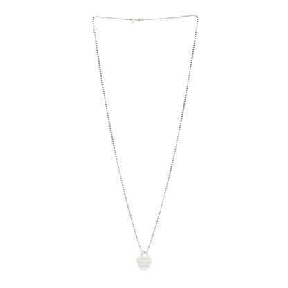 Tiffany Sterling Silver Long Return to Tiffany Heart Pendant Necklace 3 of 5