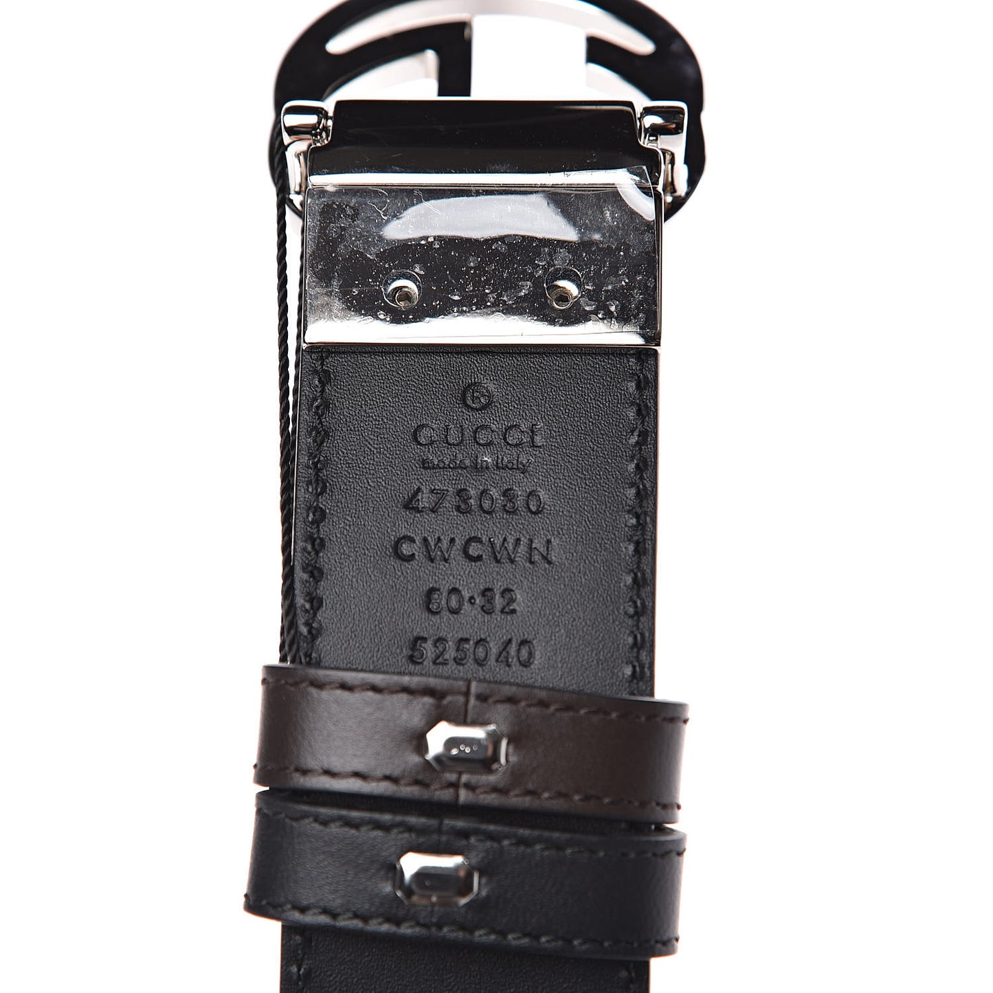 Guccissima Signature Interlocking G Reversible 37mm Belt 80 32 Black Cocoa
