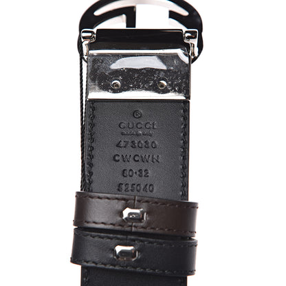 Gucci Guccissima Signature Interlocking G Reversible 37mm Belt 80 32 Black Cocoa 5 of 5