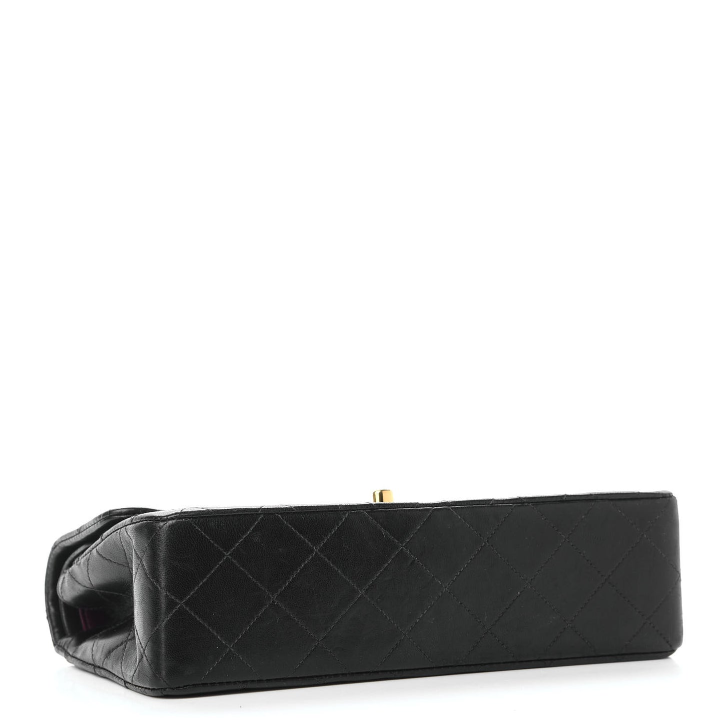 Lambskin Quilted Small Double Flap Black