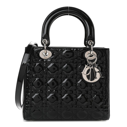 Christian Dior Patent Cannage Medium Lady Dior Black 1 of 9