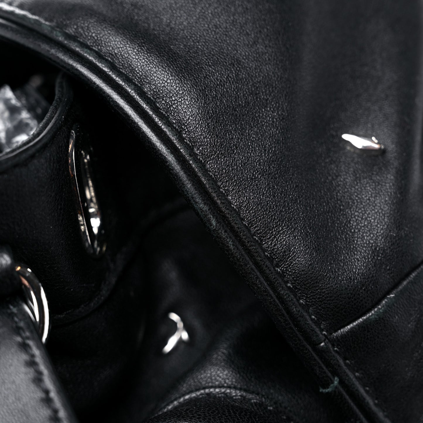 Lambskin Marti Backpack Bag Washed Black Rhodium Hardware
